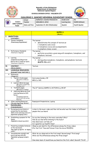 DLL TLE 6 Q4 W7 - Daily Lesson Log for TLE 6 - GRADES 1 to 12 DAILY ...