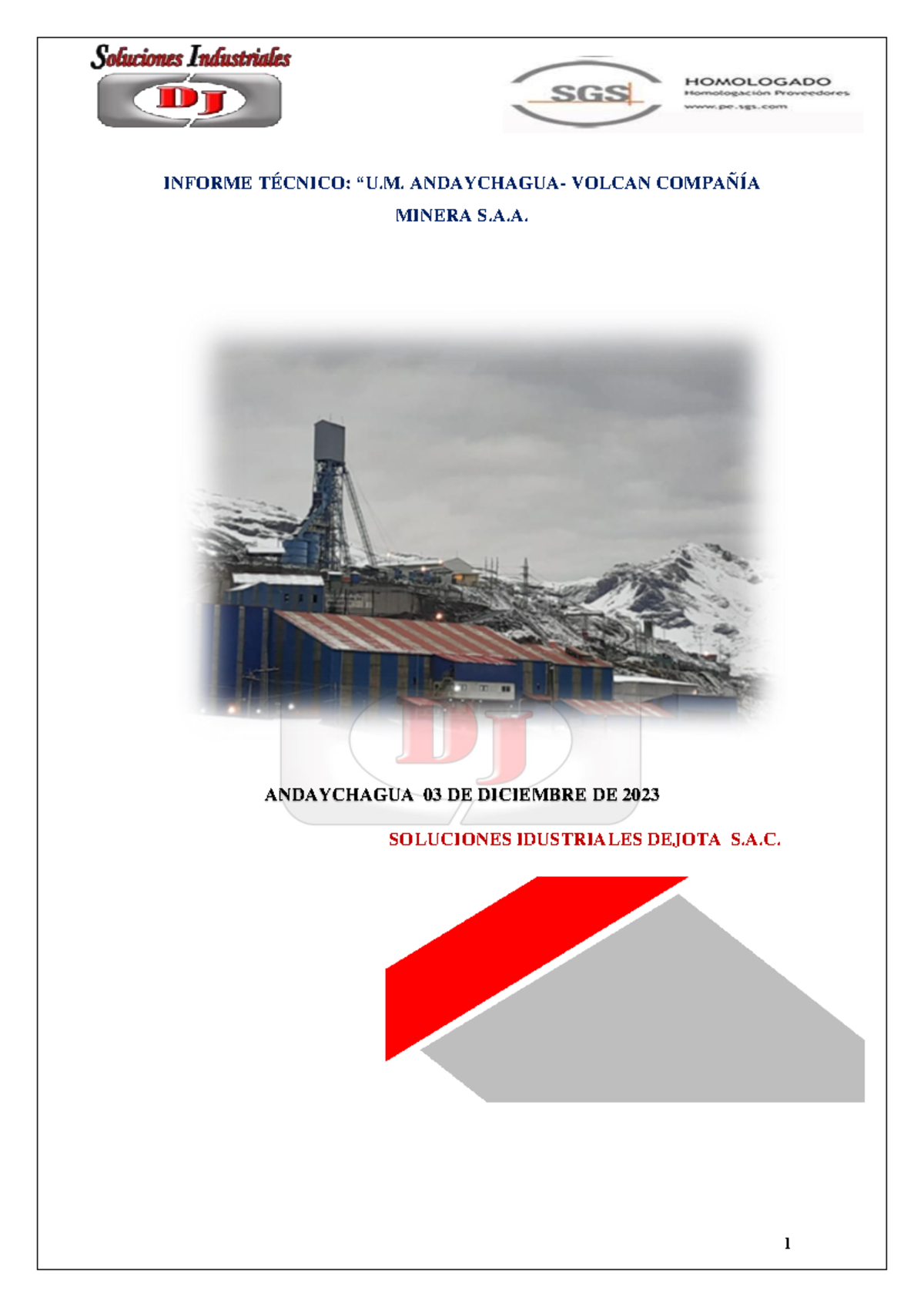 Informe Parada DE Planta EN Planta Concentradora - INFORME TÉCNICO: “U ...