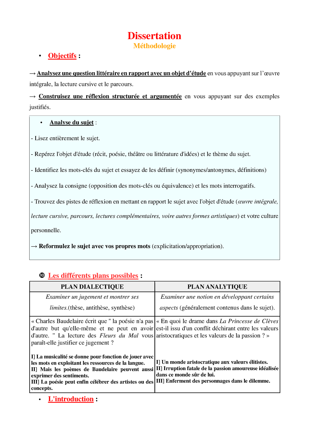 dissertation question ouverte