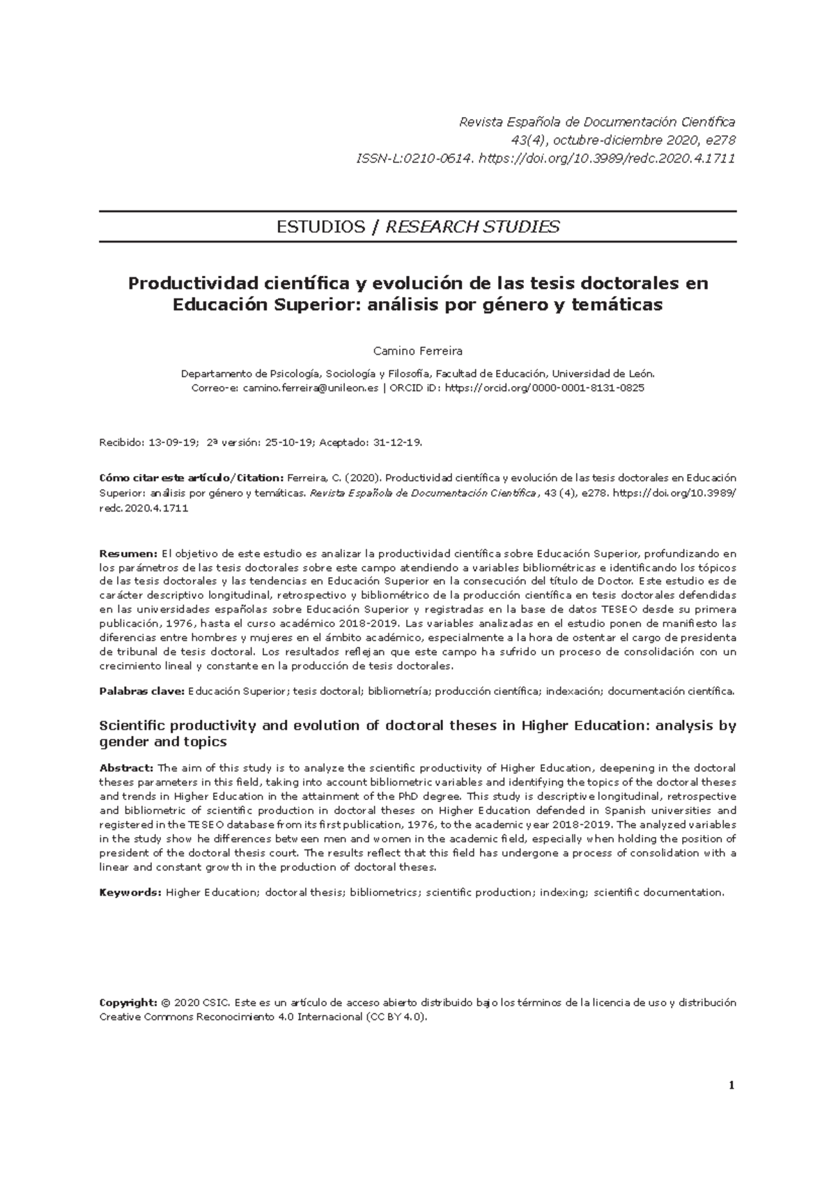 Evolucion De Tesis Doctorales 1 Productividad Científica Y Evolución De Las Tesis Doctorales 8026