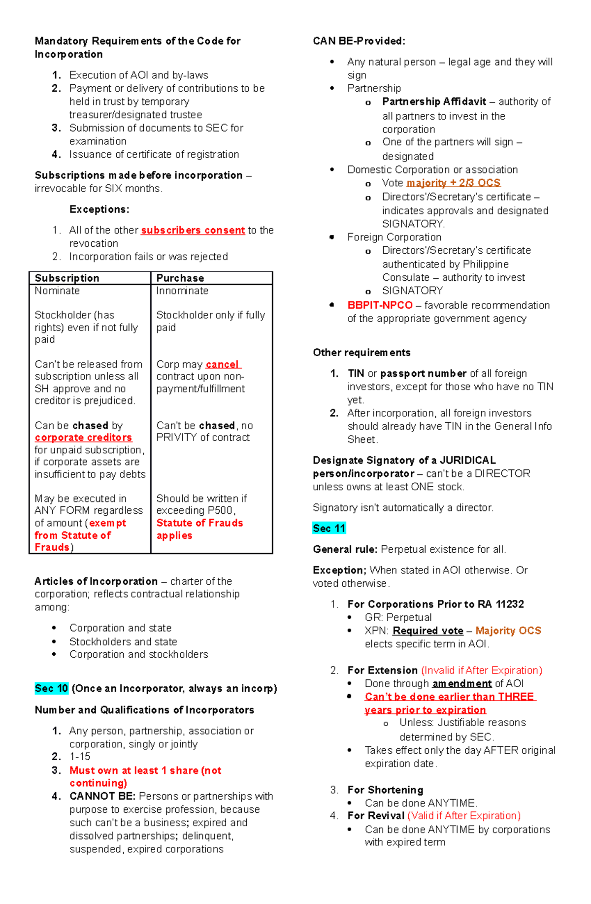 Sec 10-27 Notes - Copy - Mandatory Requirements of the Code for ...