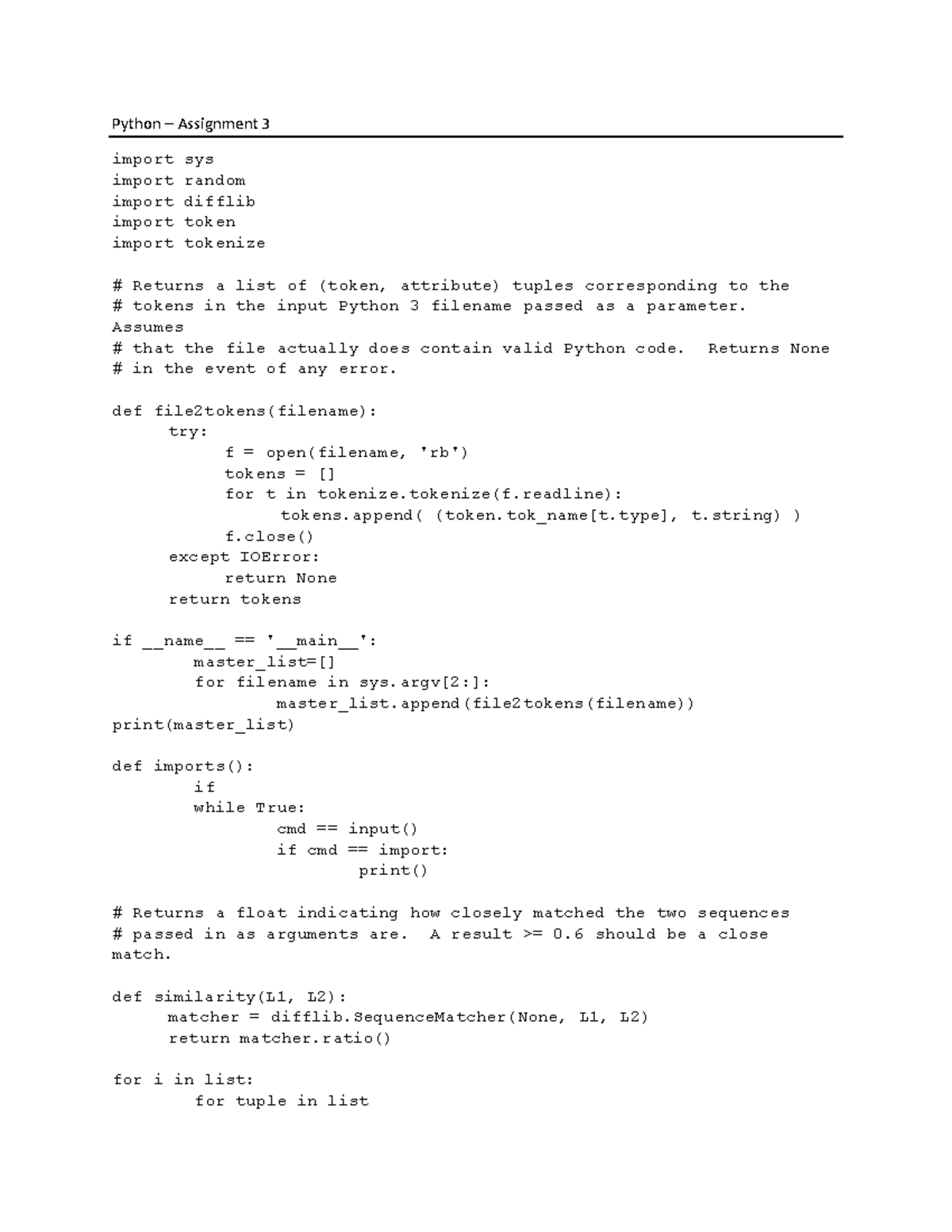 A3 - Python 'sys' module programming - Python – A ssignment 3 import ...