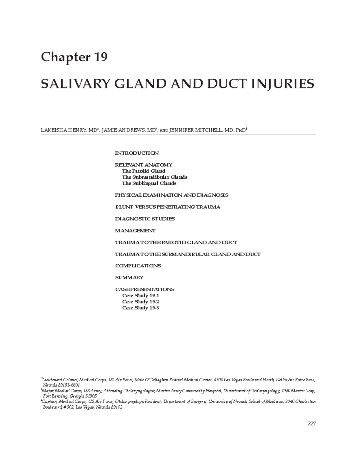 Hnt Ch 19 - Well Known Things - Salivary Gland And Duct Injuries 