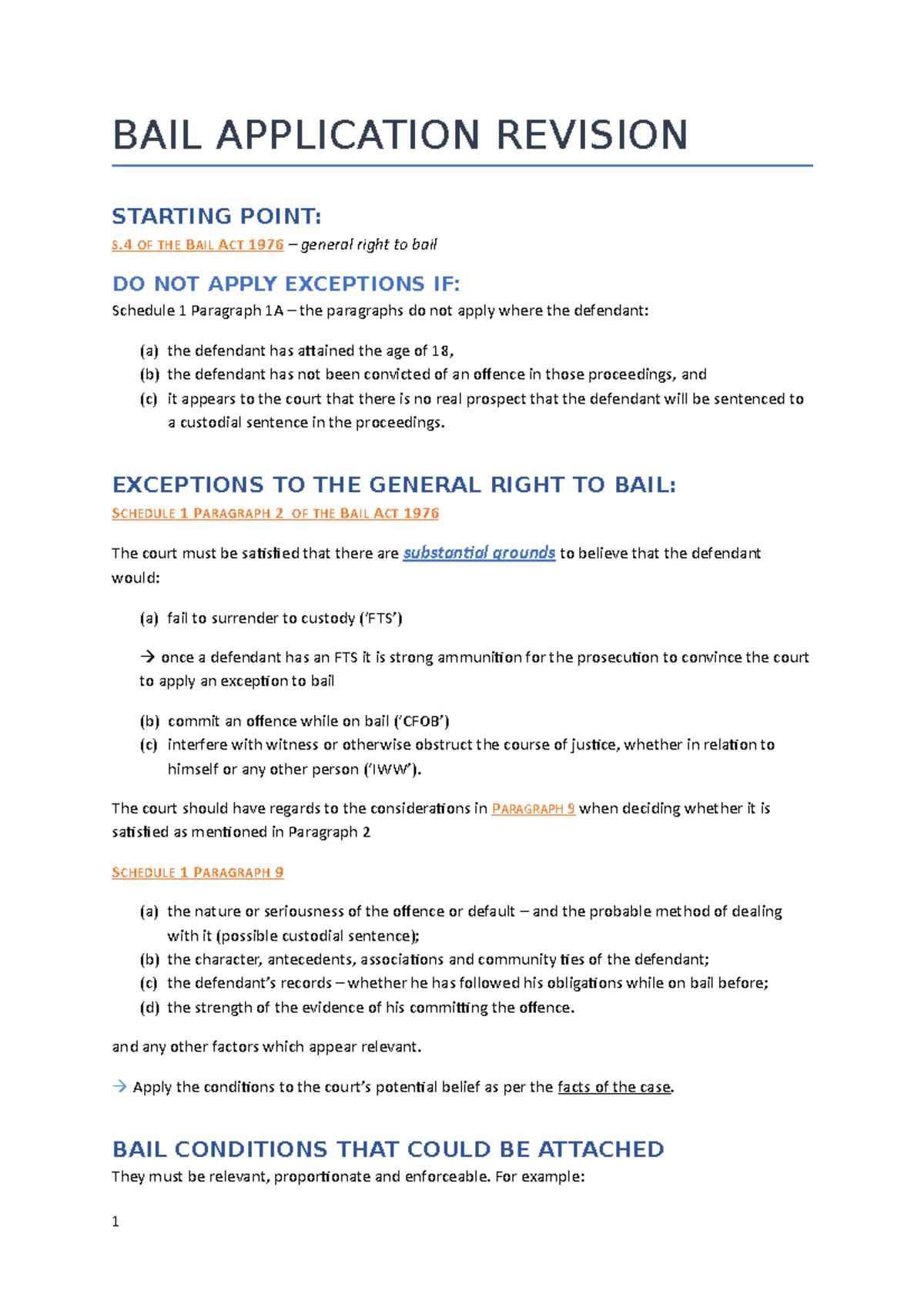 SGS4 BAIL APPLICATION - BAIL APPLICATION REVISION STARTING POINT: S .4 ...