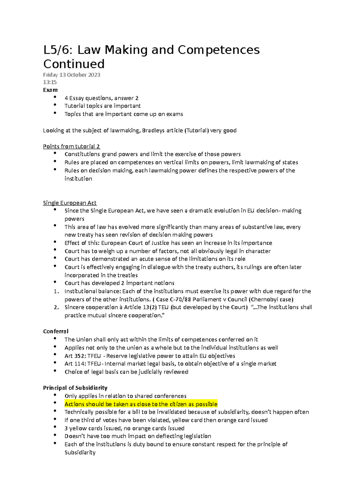 eu-lectures-5-and-6-law-making-and-comptences-l5-6-law-making-and