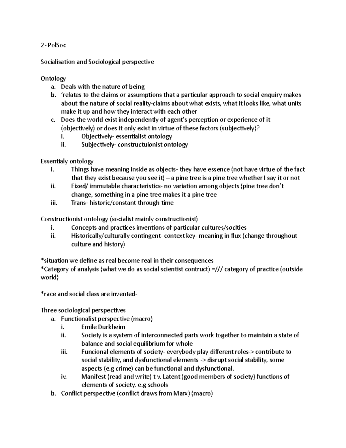 Political Sociology - Social theory - 2- PolSoc Socialisation and ...