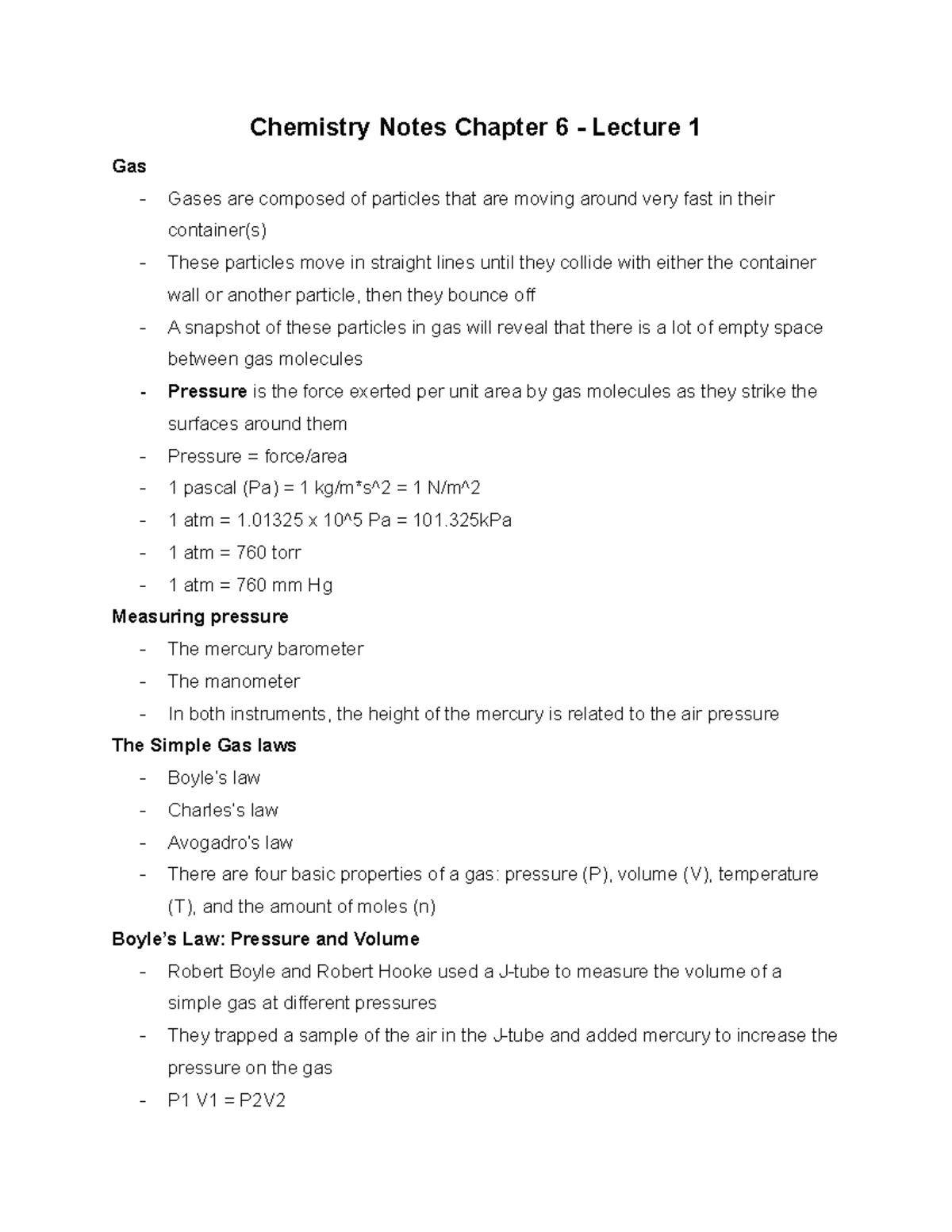 Chemistry Notes Chapter 6- Lecture 1 - Chemistry Notes Chapter 6 ...