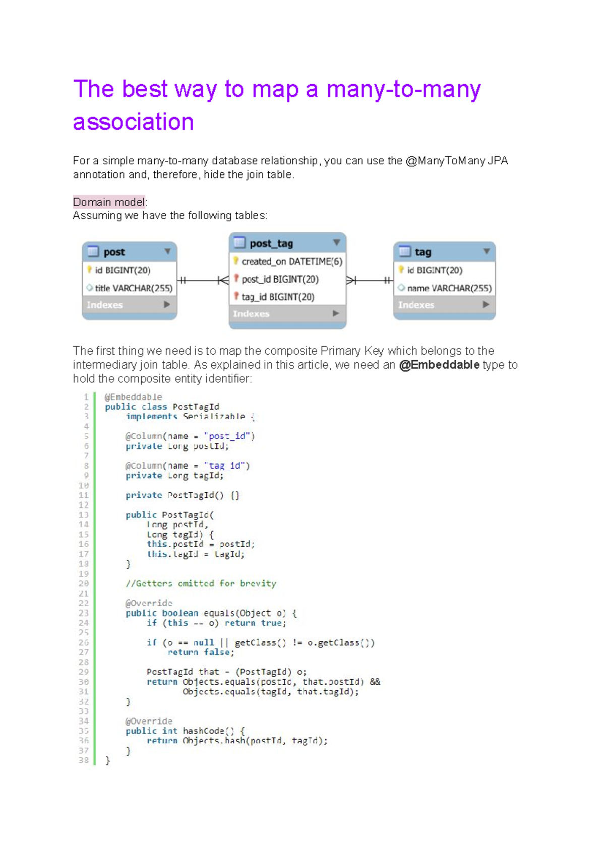 5.2.The best whay to map a many to many The best way to map a manyto