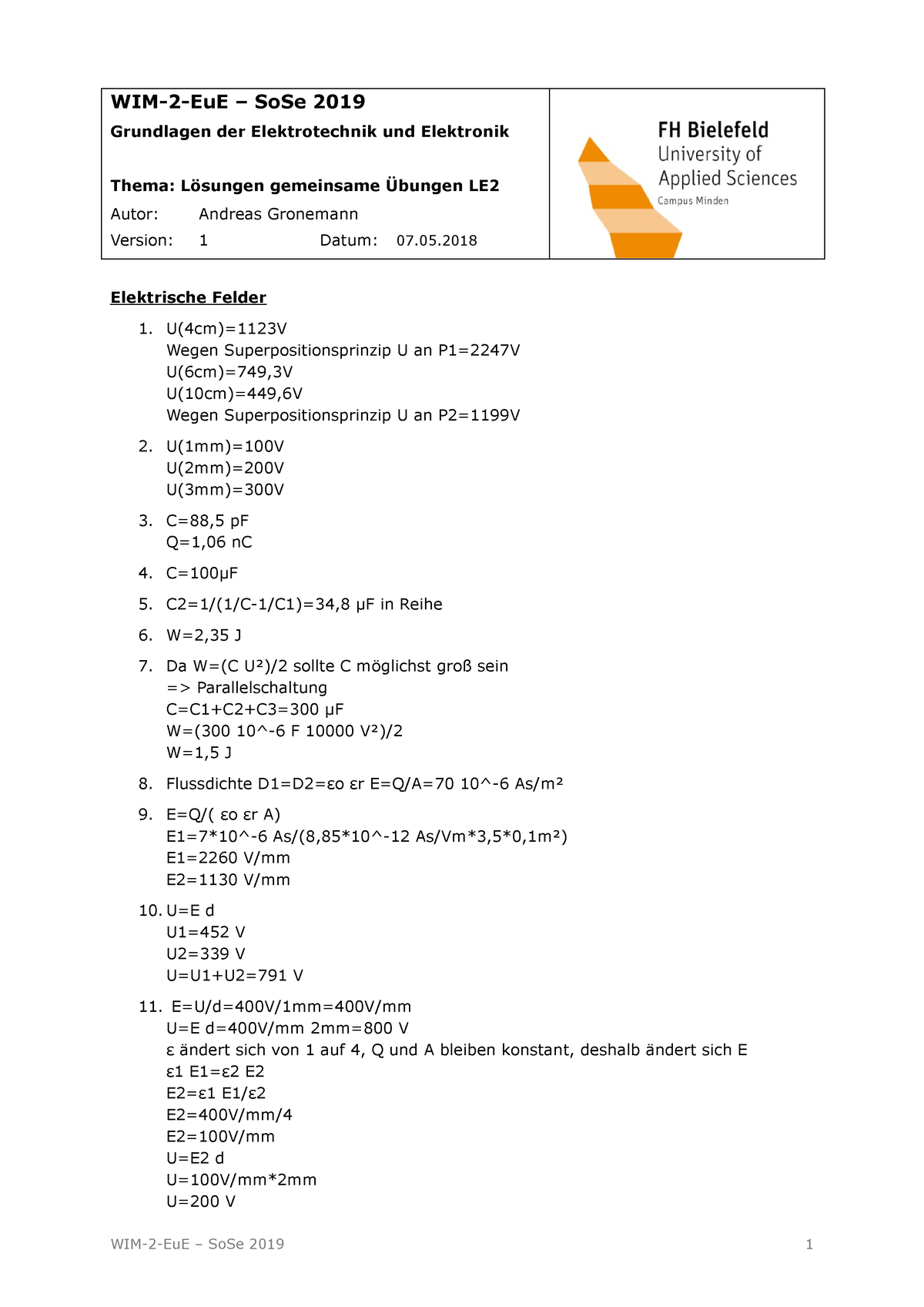 Loesungen Grundlagen ET Und Elektronik Zu LE2 - WIM-2-EuE – SoSe 2019 ...