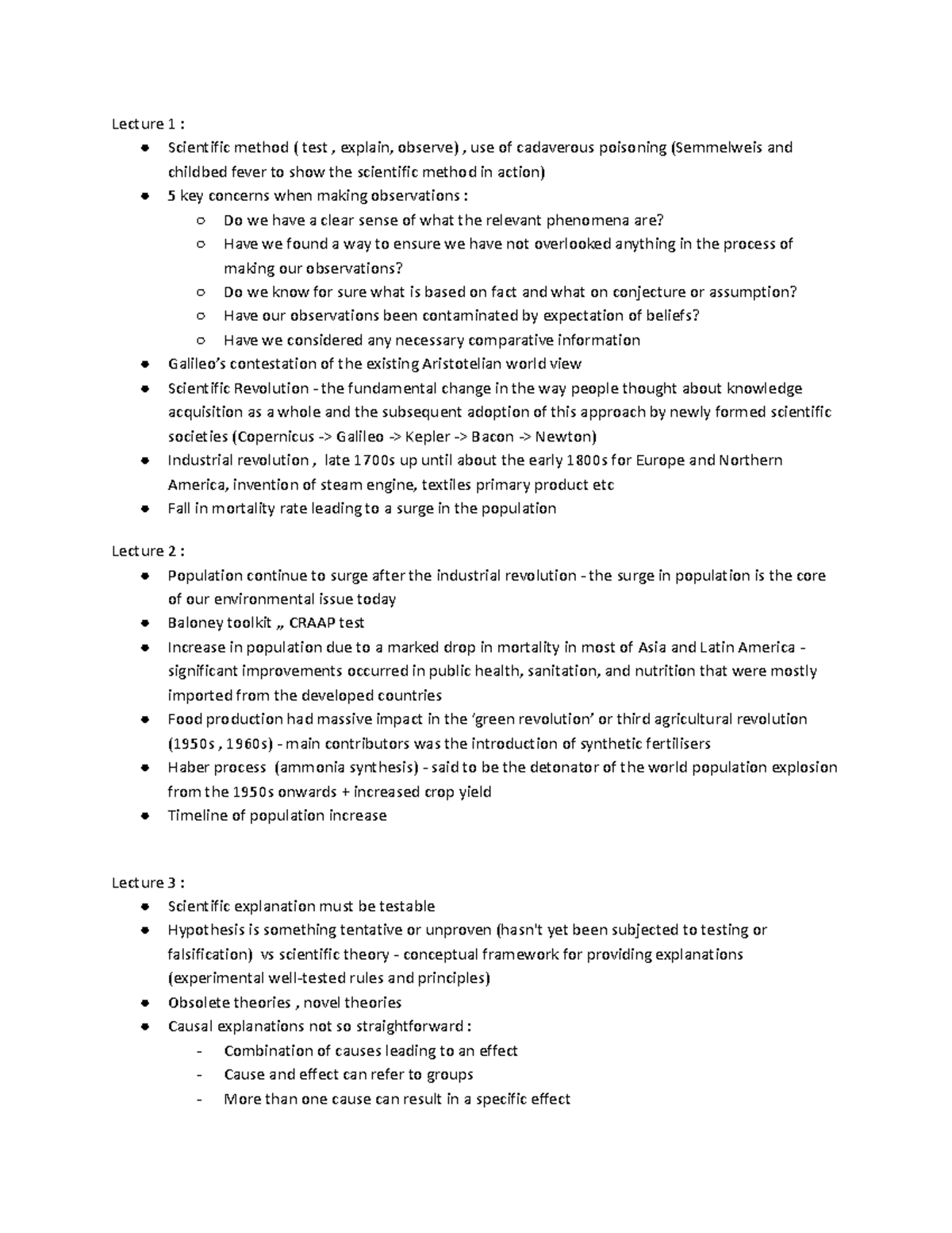 HSI Final cheatsheet - Summary - Lecture 1 : Scientific method ( test ...