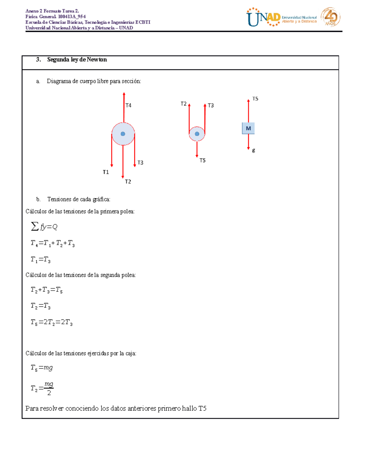 Ejercicio 3 Fisica General - Anexo 2 Formato Tarea 2. Física General ...