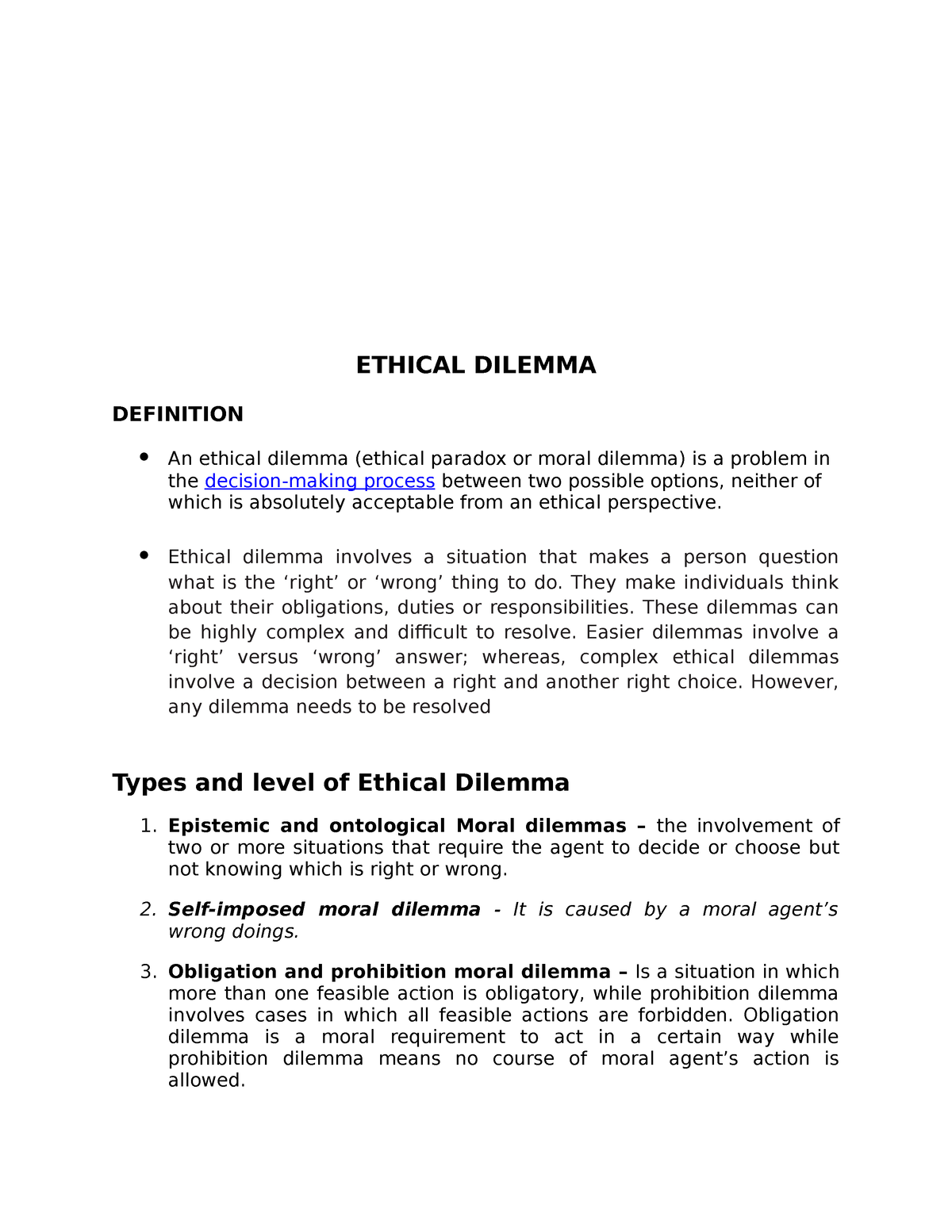 how to start ethical dilemma essay