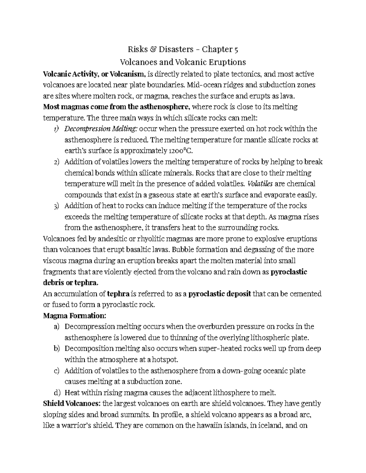 R&D Chapter 5 - Risks & Disasters - Chapter 5 Volcanoes and Volcanic ...