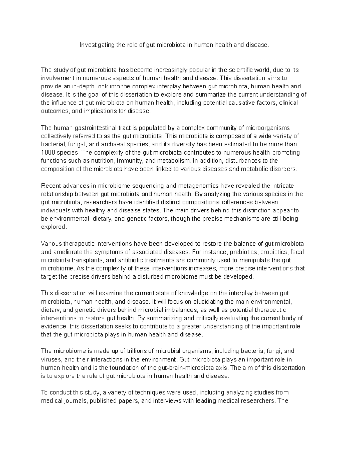Role of gut microbiota in human health and disease - The study of gut ...