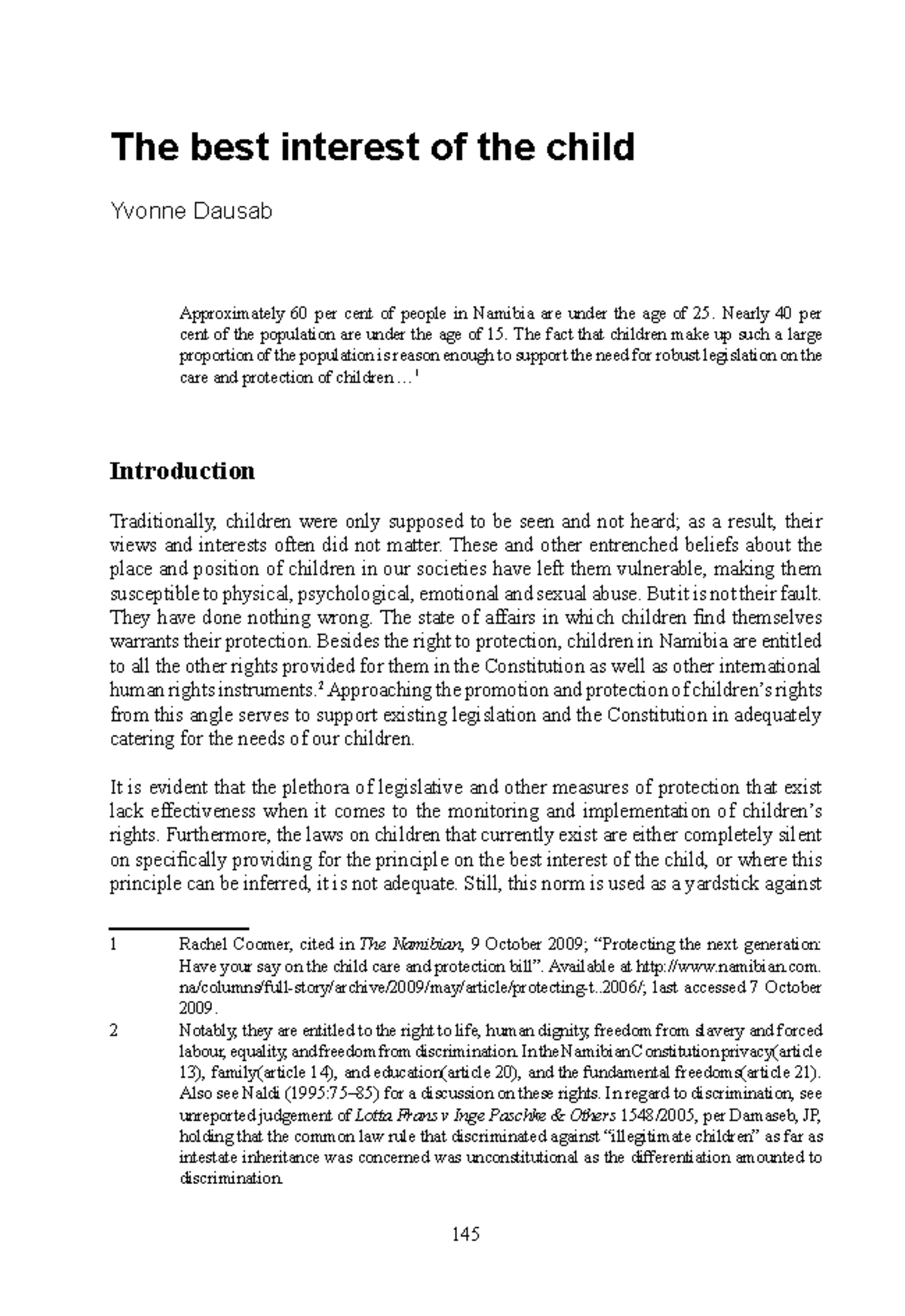 Children Best Interest pdf The best interest of the child Yvonne