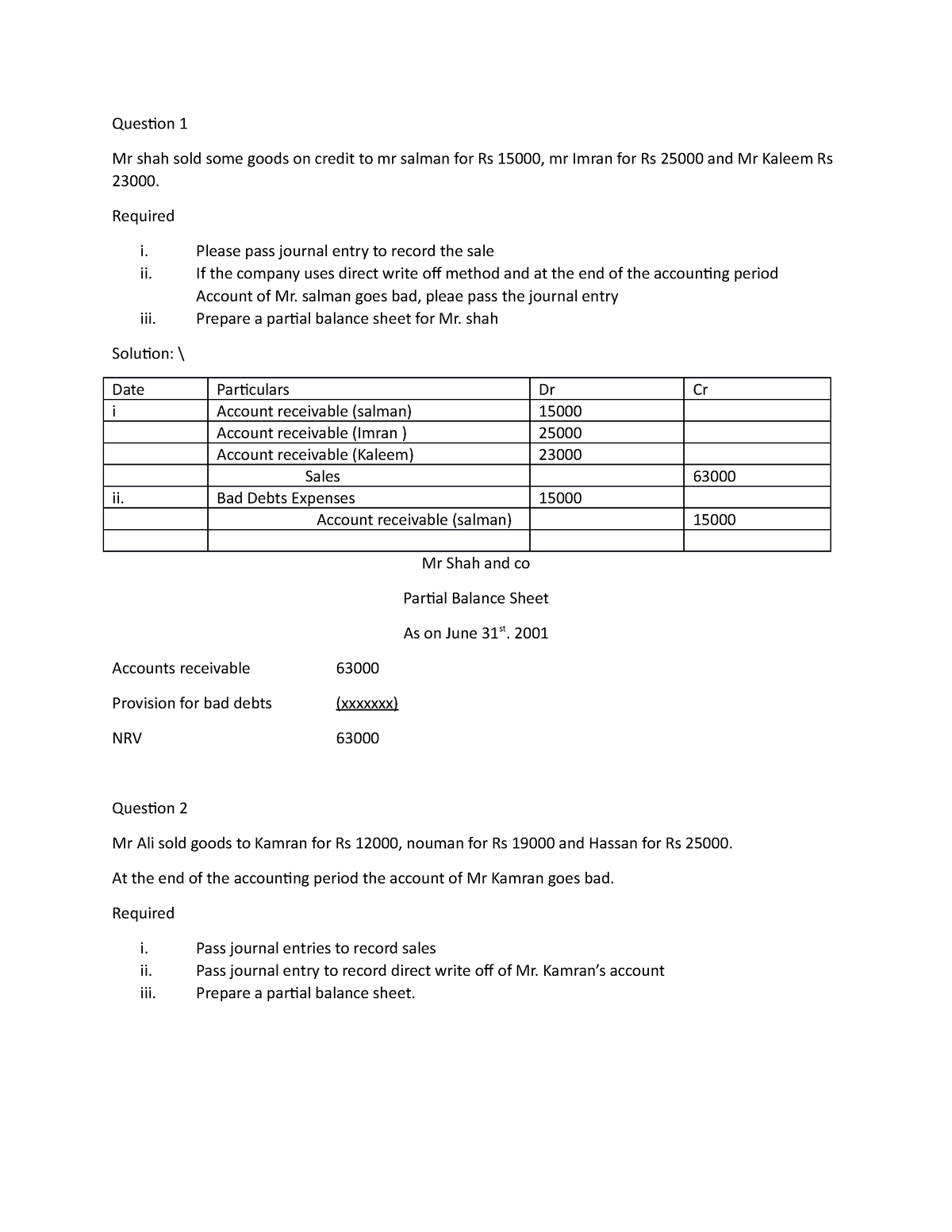 accounts-receivable-and-bad-debts-question-1-mr-shah-sold-some-goods-on-credit-to-mr-salman