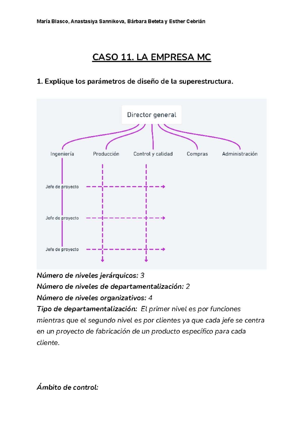 CASO 11 - Practica - CASO 11. LA EMPRESA MC Explique Los Parámetros De ...