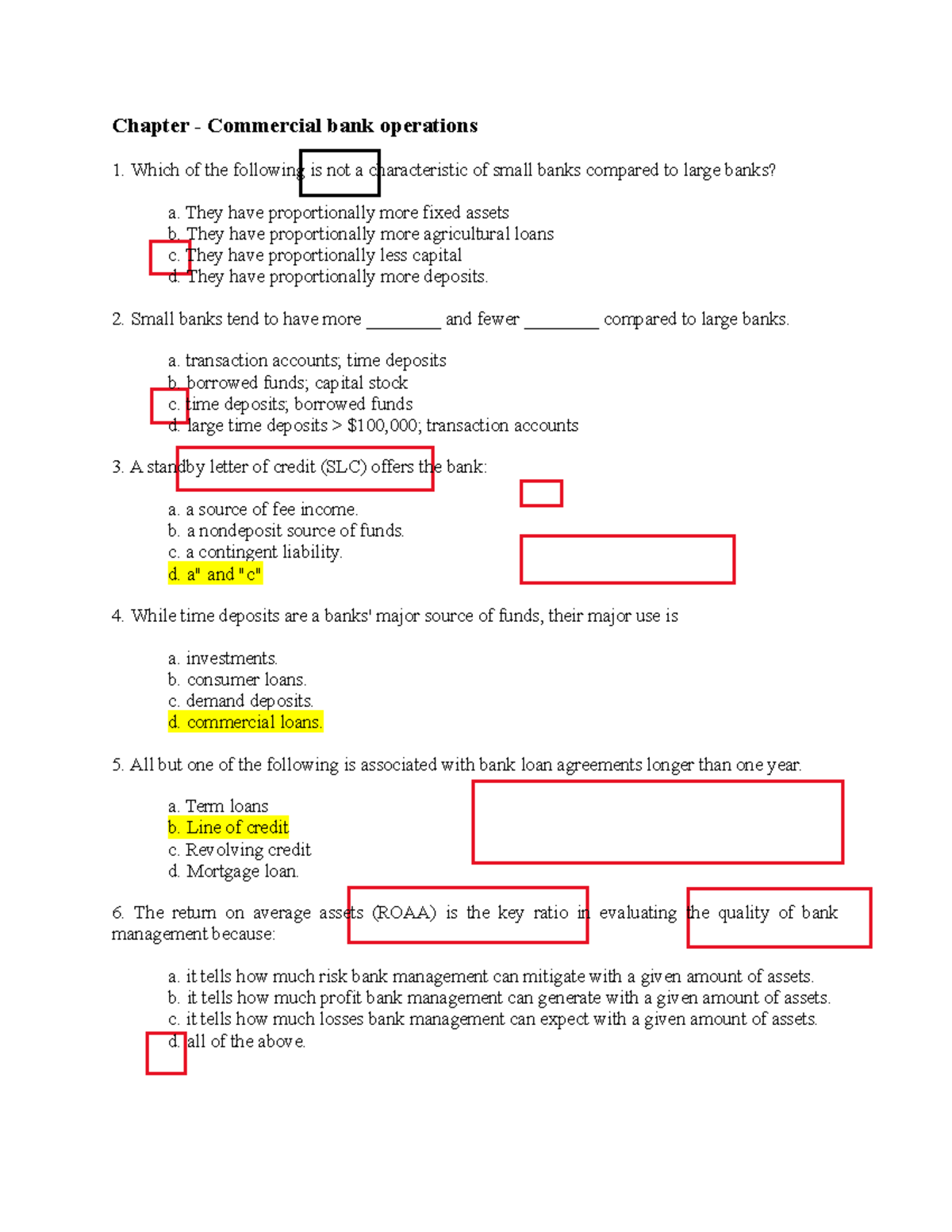 COMM Banks Lecture questionsMCQs (3)s Chapter Commercial bank