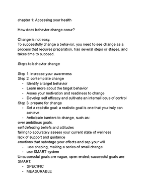 HED V01 Ch Outlines 1 - Accessing Your Health Worksheet - HED V01 ...