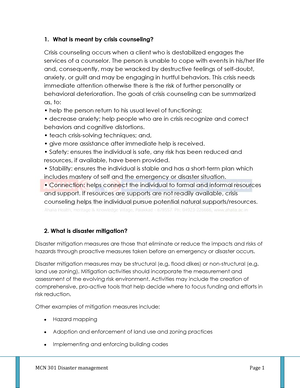 Module 3 MCN301 Disaster Management - MODULE 3 Syllabus - Disaster Risk ...