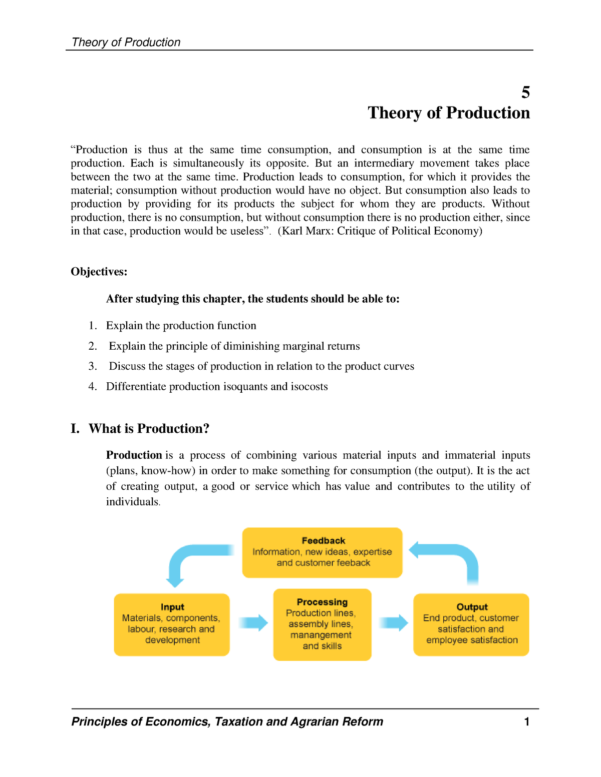 theory of production essay