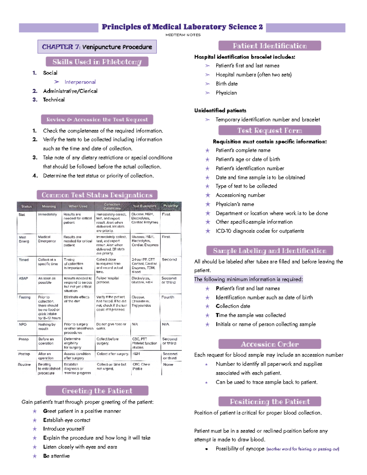 Medlab Chapter7 Midterms - 1. Social Interpersonal 2. Administrative ...