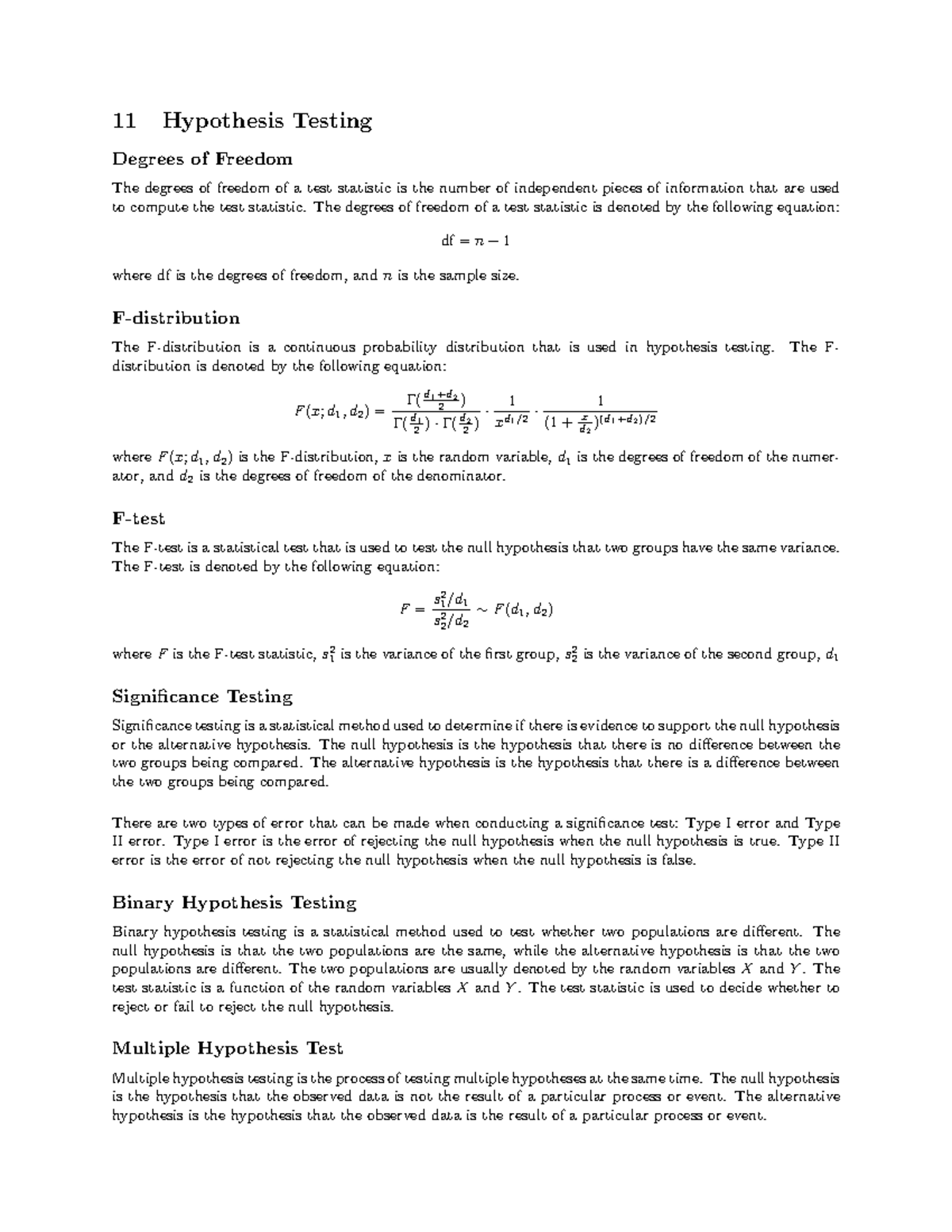 Probability and Signal Analysis, Chapter 11 - 11 Hypothesis Testing ...