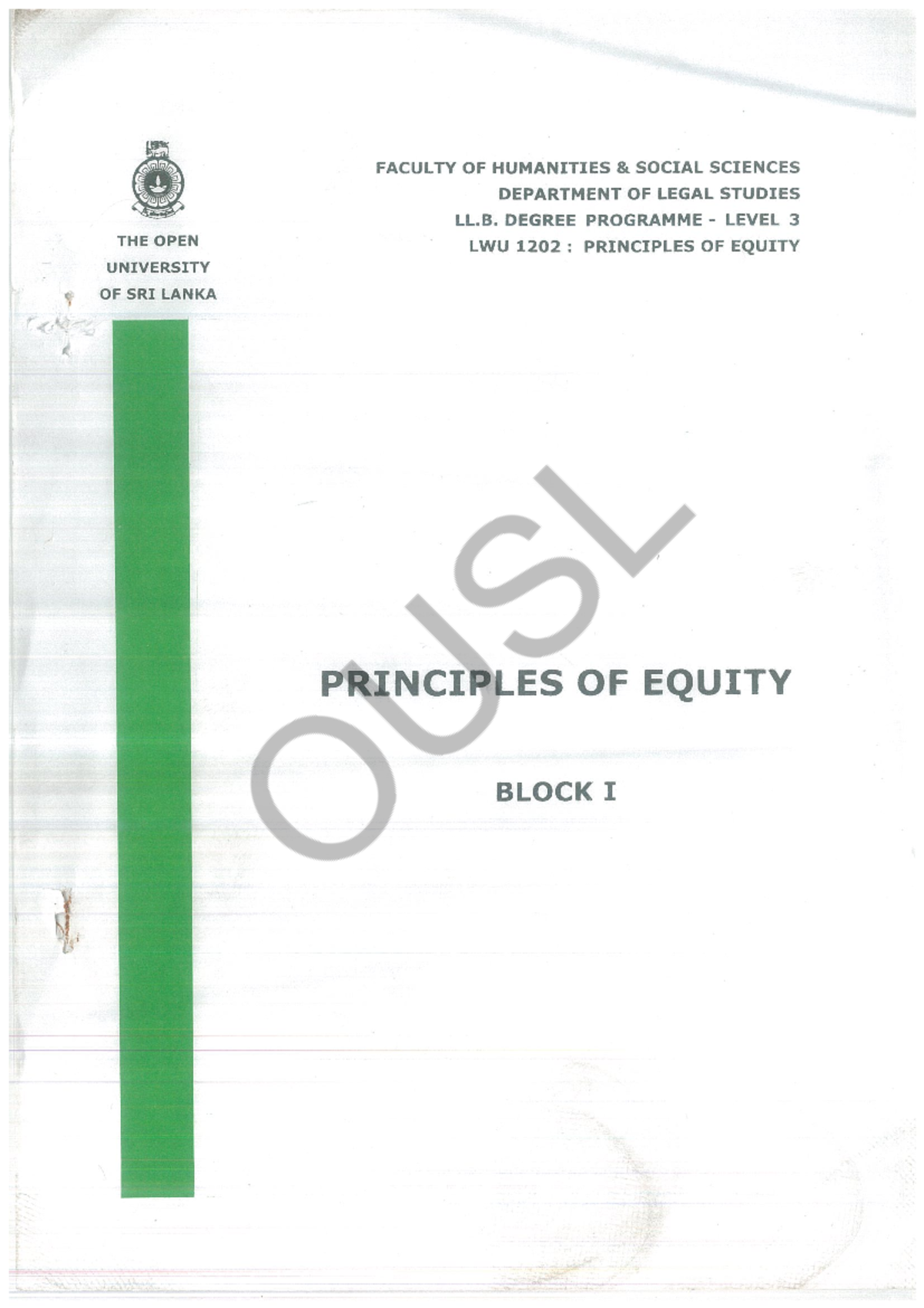 Equity - English - B1- Lessons 1-3 - Principles of Equity - Studocu