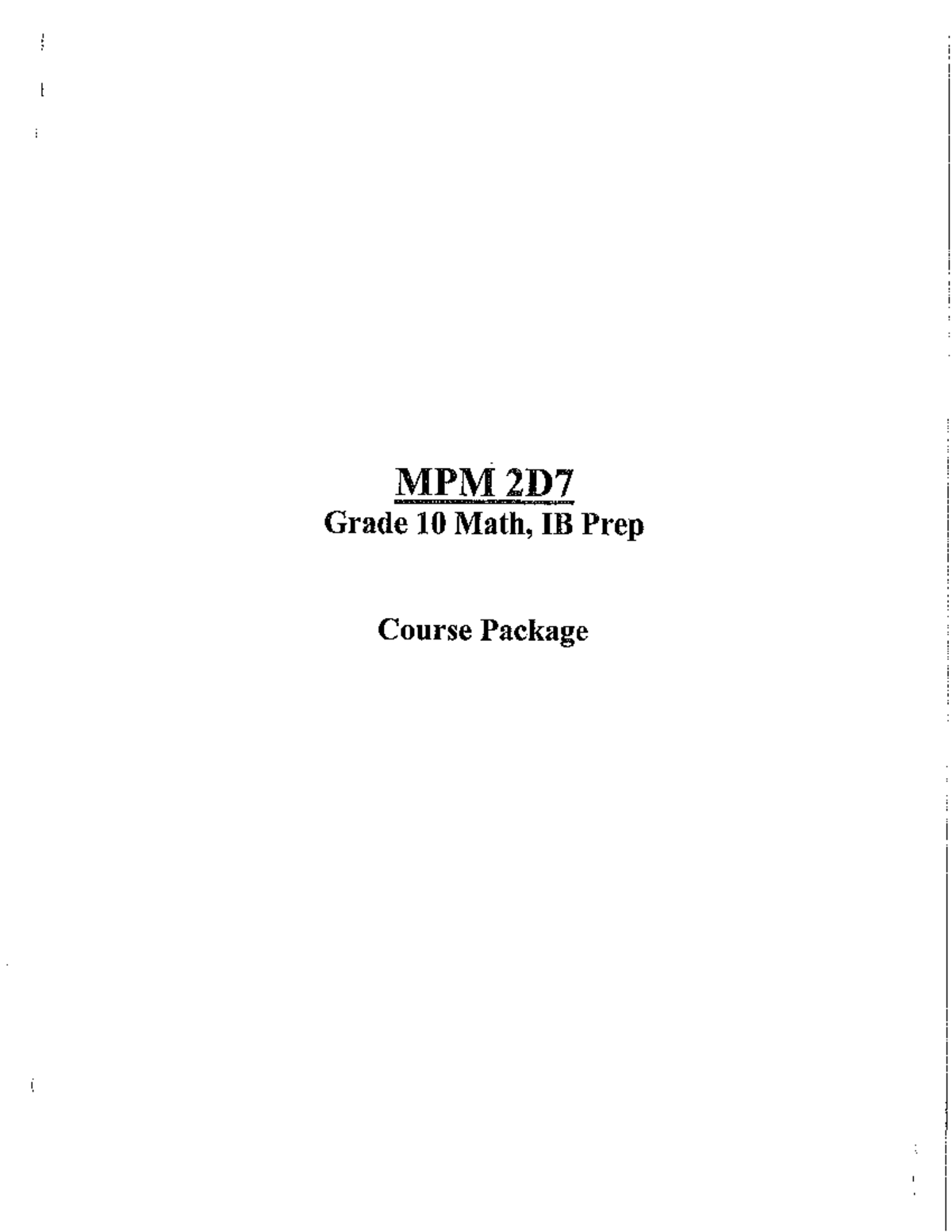 Grade 10 Pre IB Course Pack Studocu