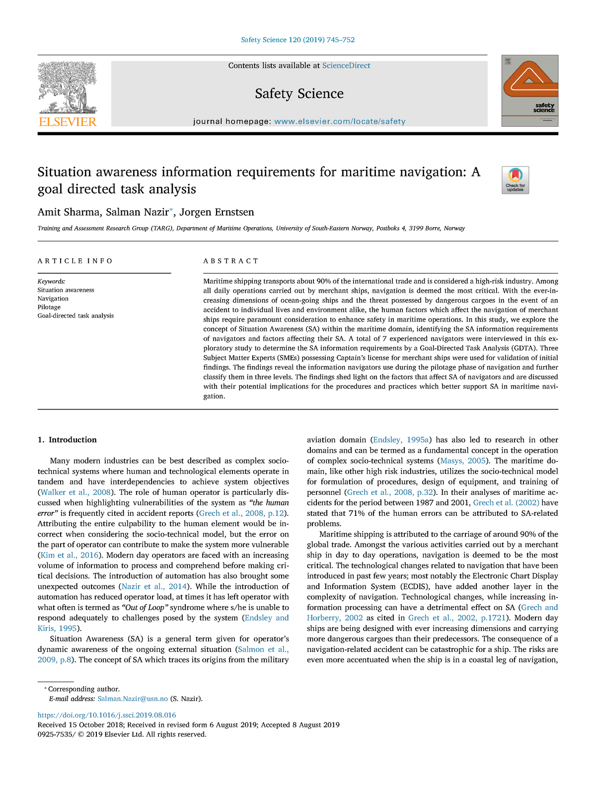 Sharma Et Al. - 2019 - Situation Awareness Information Requirements For ...