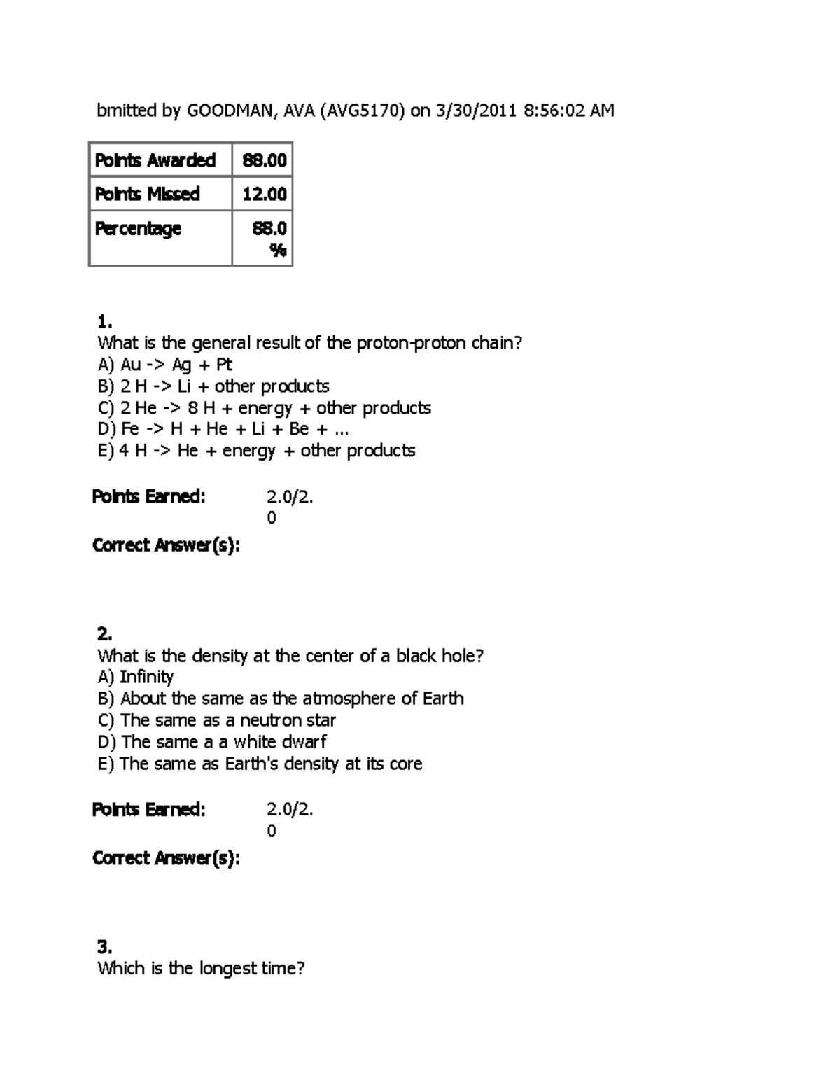 Exam 3 (7) Practice - Astro 001 Unit Test. Answers Same As The Exam ...