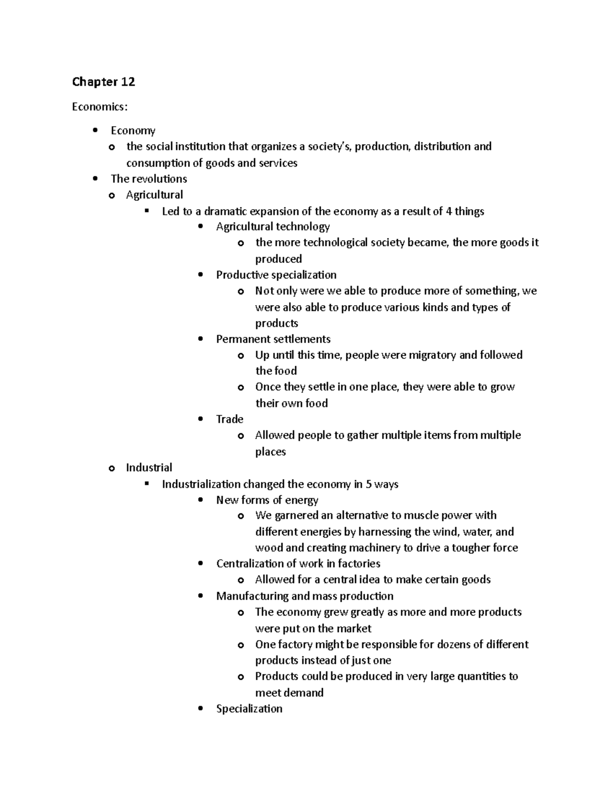 Chapter 13 - Lecture notes 12 - Chapter 12 Economics: Economy o the ...