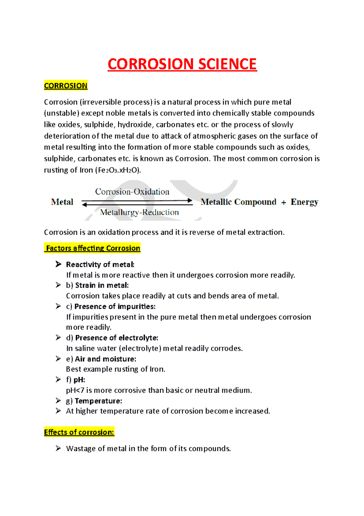 Corrosion And Corrosion Control- Lecture Notes- Module 2 - CORROSION ...