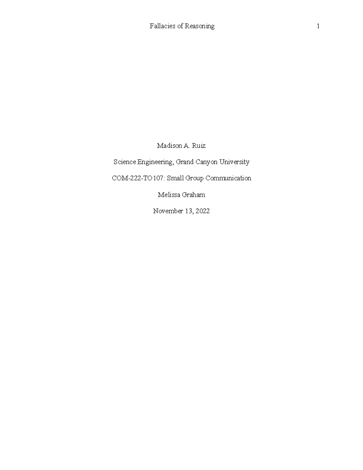 Fallacies of reasoning - Madison A. Ruiz Science Engineering, Grand ...