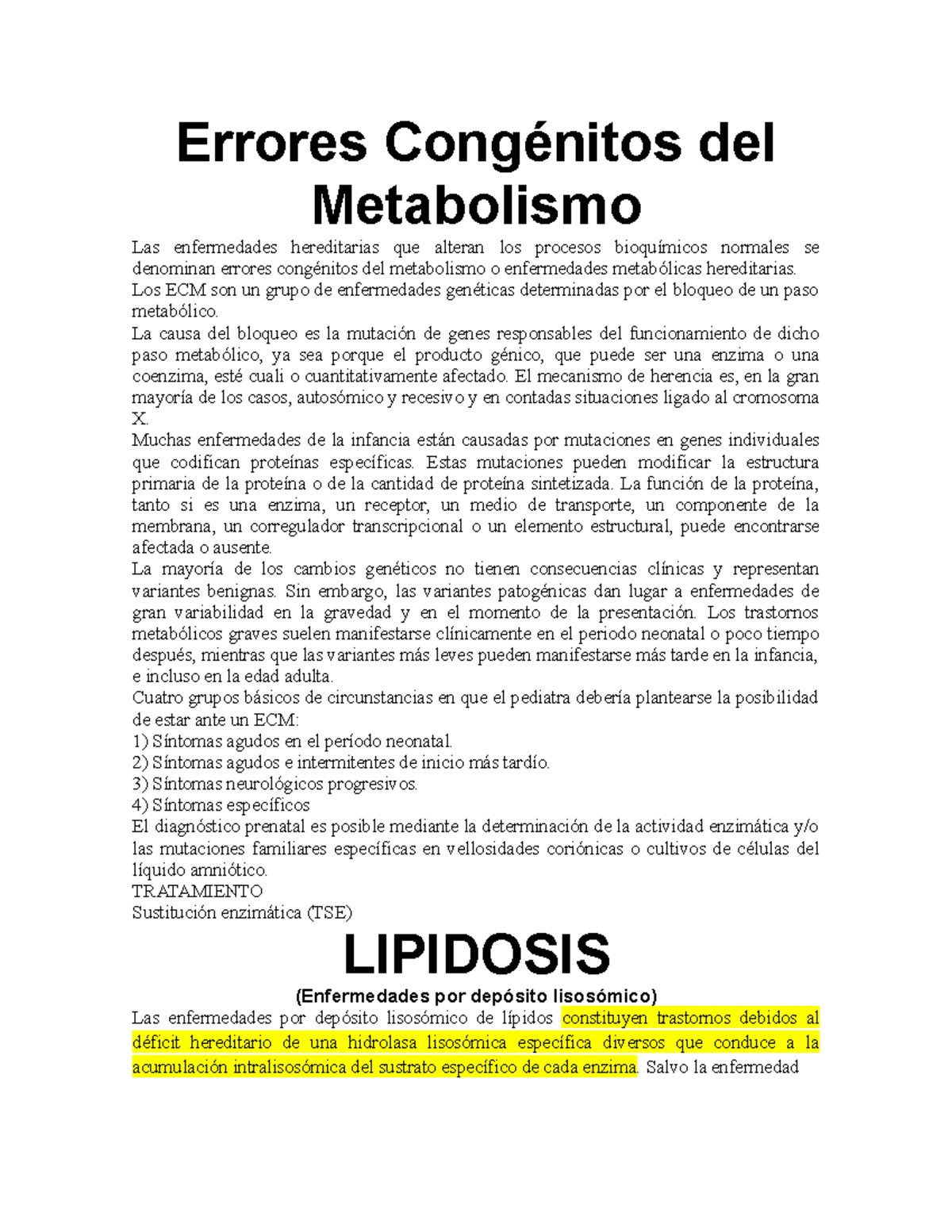 Enfermedad de niemann pick - Enfermedad de Niemann pick El tratamiento de  NP es principalmente - Studocu