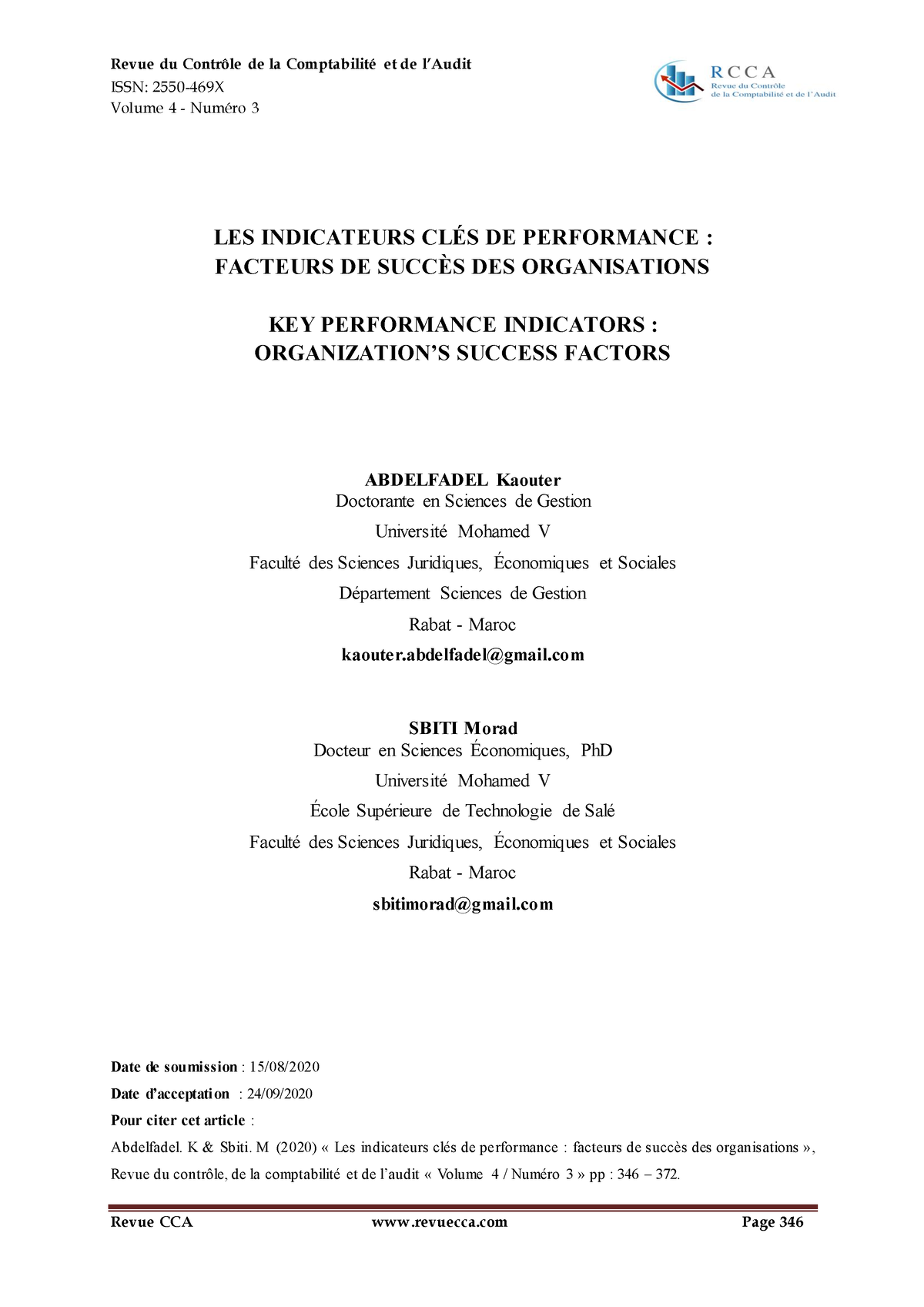 632 Article Text 2398 1 10 202010 12 Issn 2550 469x Volume 4 Numéro 3 Les Indicateurs ClÉs 