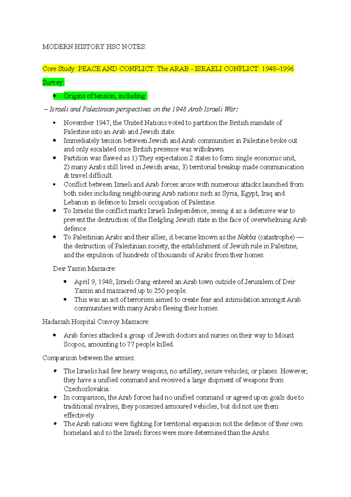 Peace AND Conflict Notes Printfleqjbfew.rf rj - MODERN HISTORY HSC ...