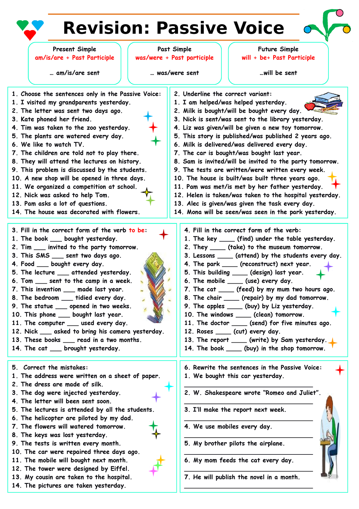 Passive Voice Worksheet 2 - B06I - . Revision: Passive Voice Choose the ...