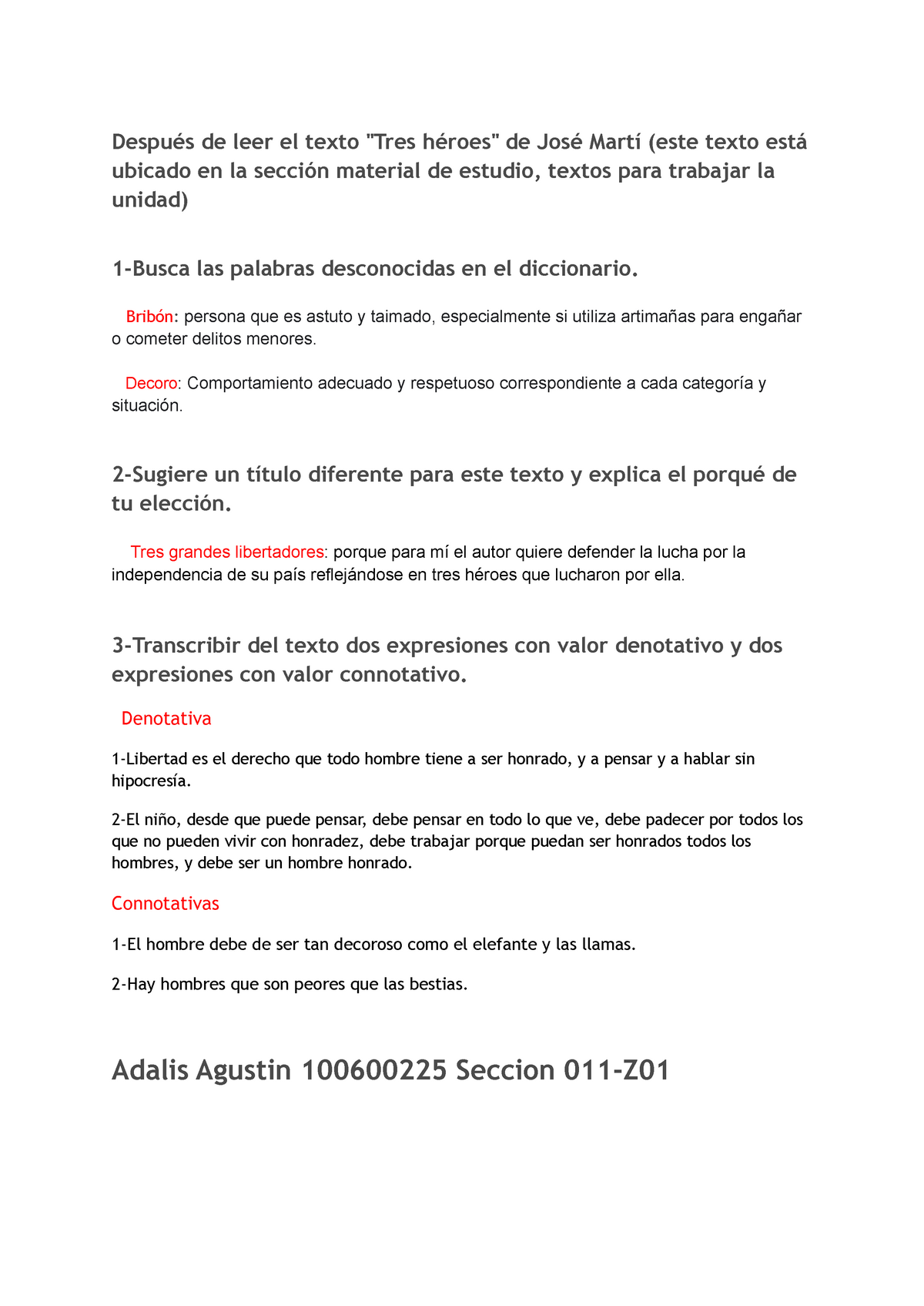 Unidad 3 011-Z01 tarea de la unidad 2 de orientacion - Después de leer el  texto "Tres - Studocu