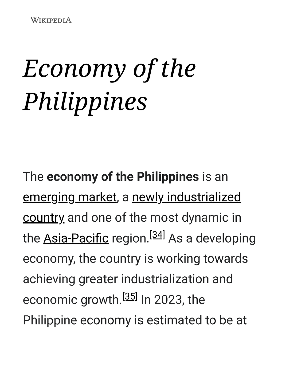 philippine economy essay brainly