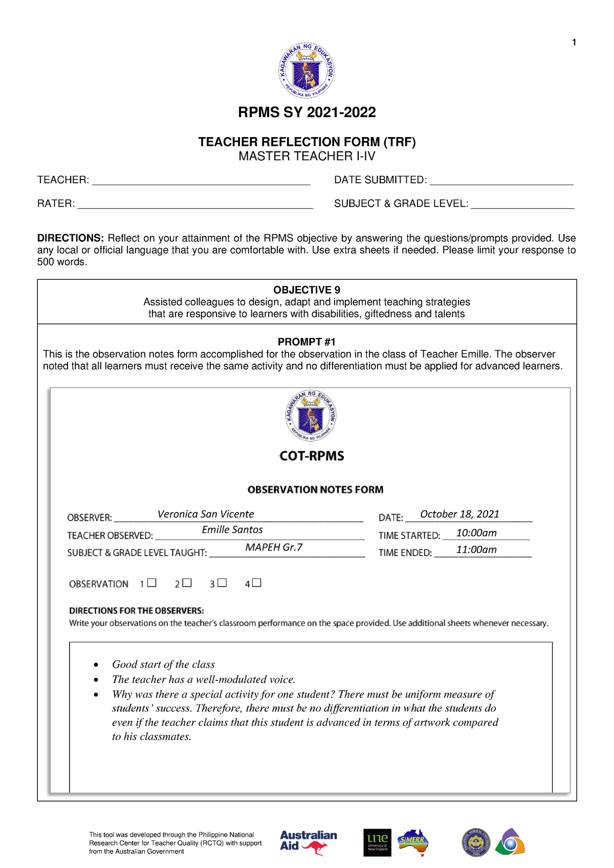 appendix-4b-teacher-reflection-form-for-mt-i-iv-for-rpms-sy-2021-2022