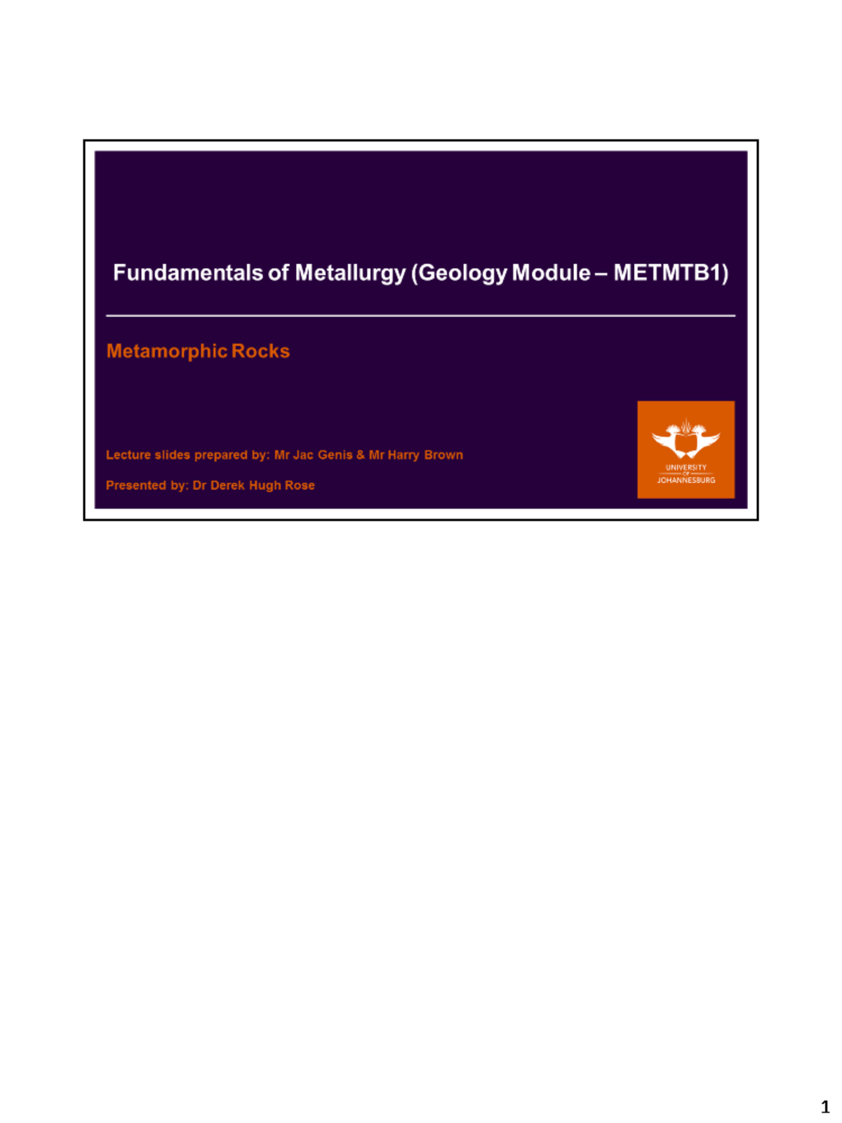 4. Metmtb 1 Metamorphic Rocks geology lecture - GMESCA2 - The term ...