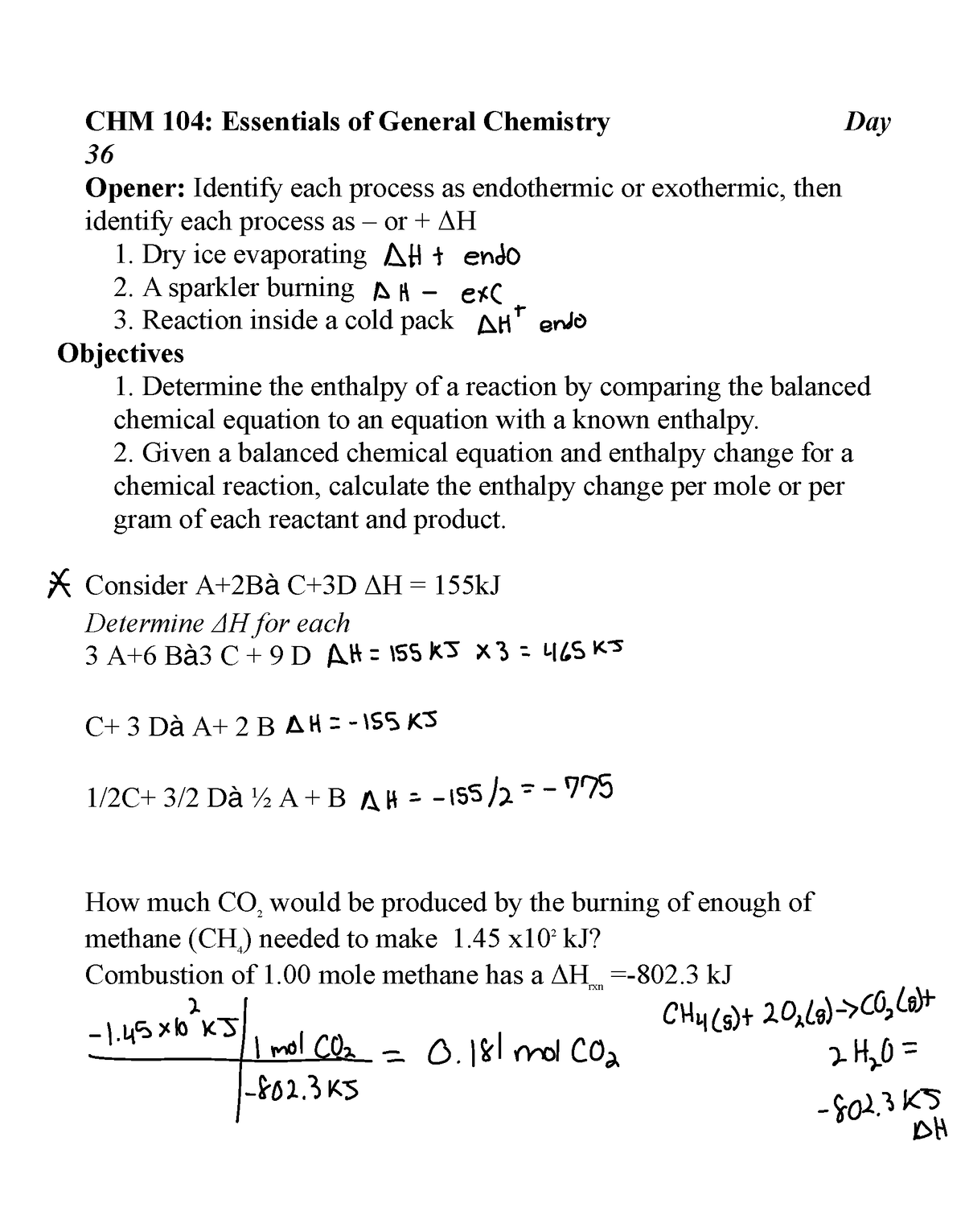 CHM 104 Day 36 - Lecture Notes/ Practice Problems For Chm 104 Wentzel's ...