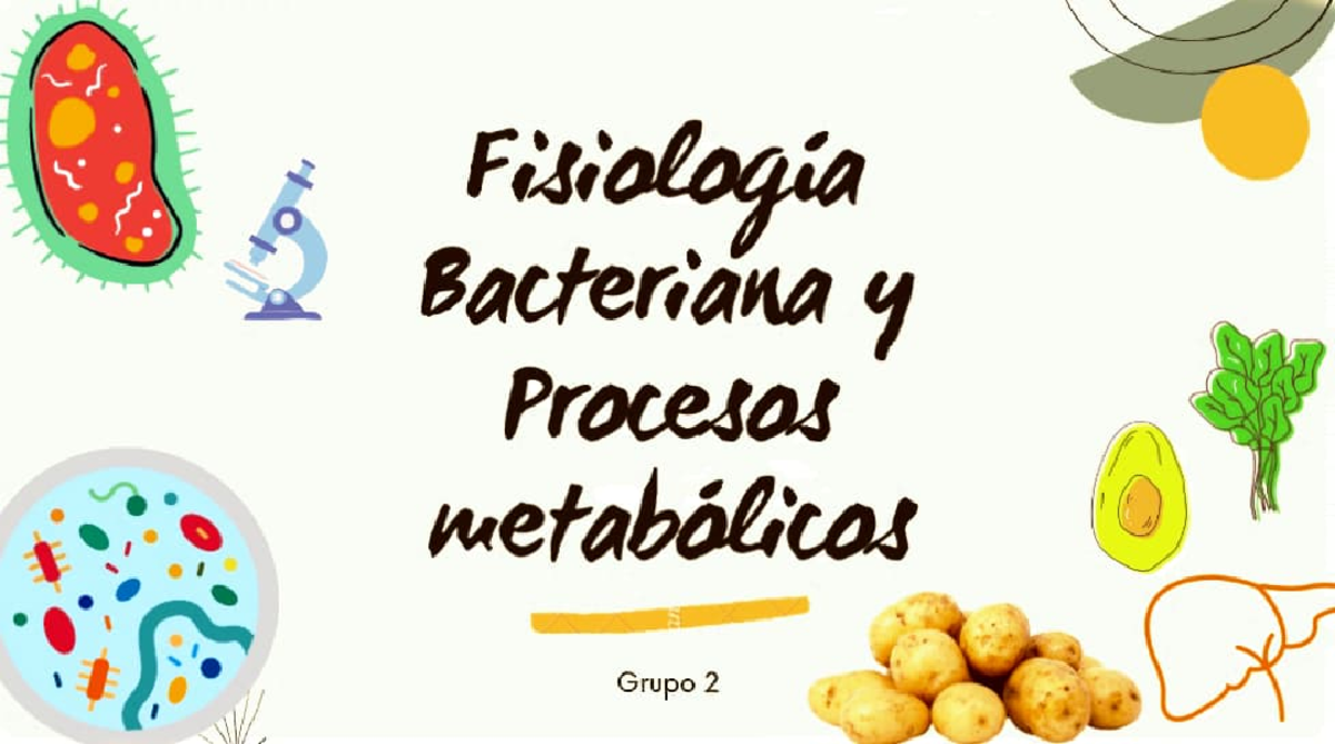 Diapositiva Procesos Metabólicos - F,:J,' Bacfer,'alVJ "/ Pn~'OJ Li(efa ...