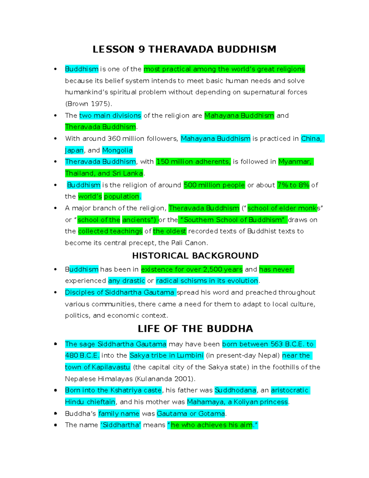 Lesson 9 Theravada Buddhism - LESSON 9 THERAVADA BUDDHISM Buddhism Is ...