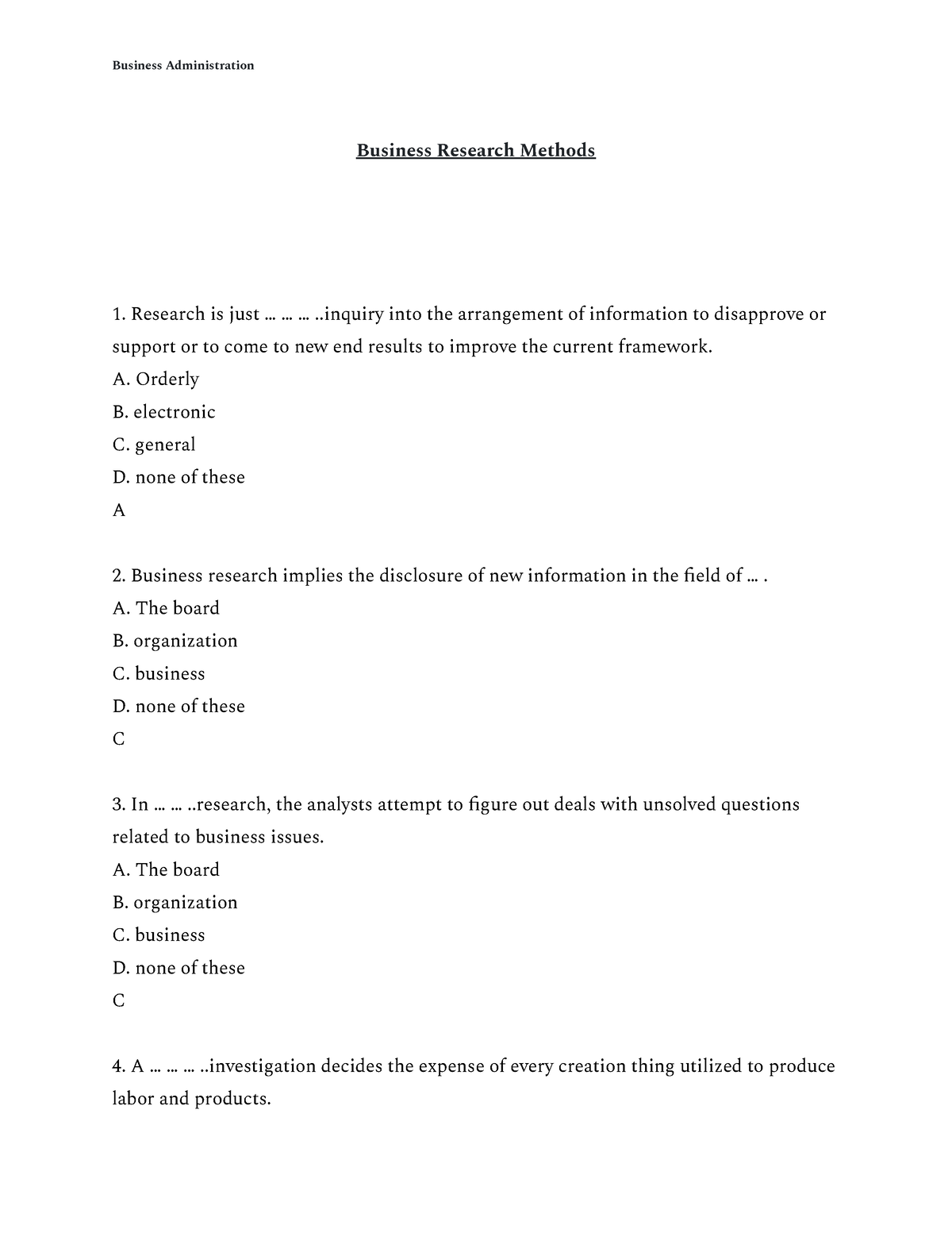 Chapter 1 Business Research Methods - Business Research Methods ...