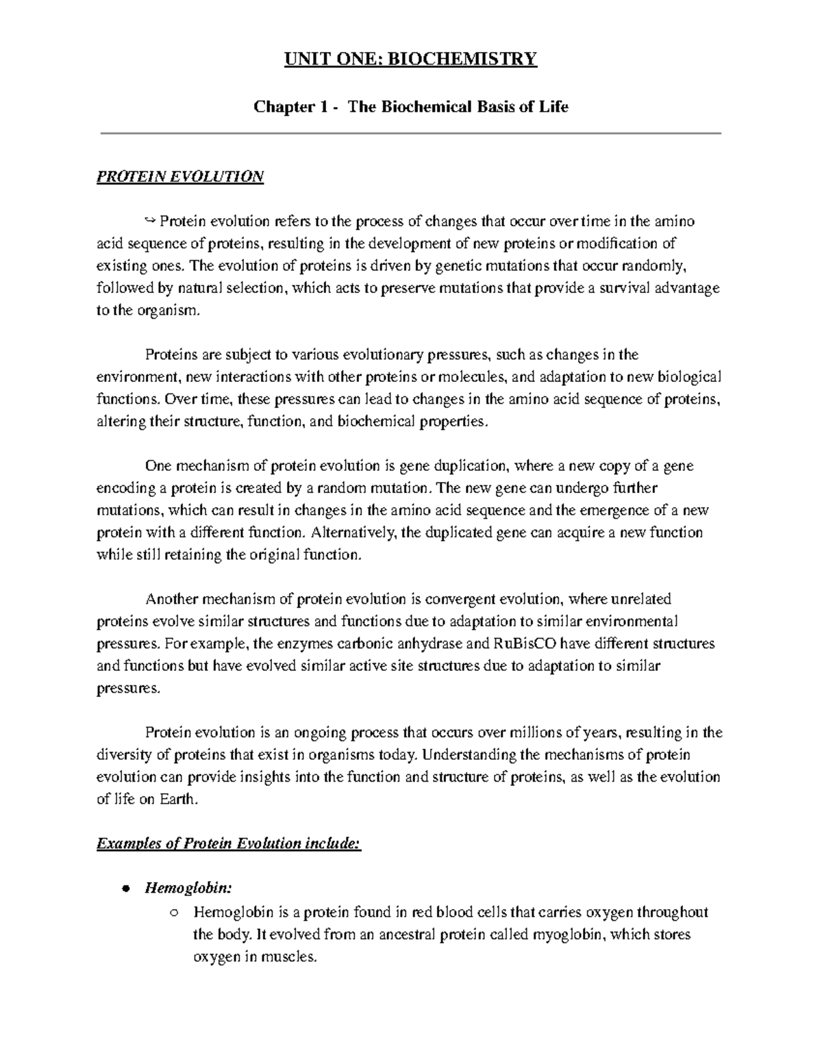 Biochemistry Chapter 1 Section 5 Pt 18 - UNIT ONE: BIOCHEMISTRY Chapter ...