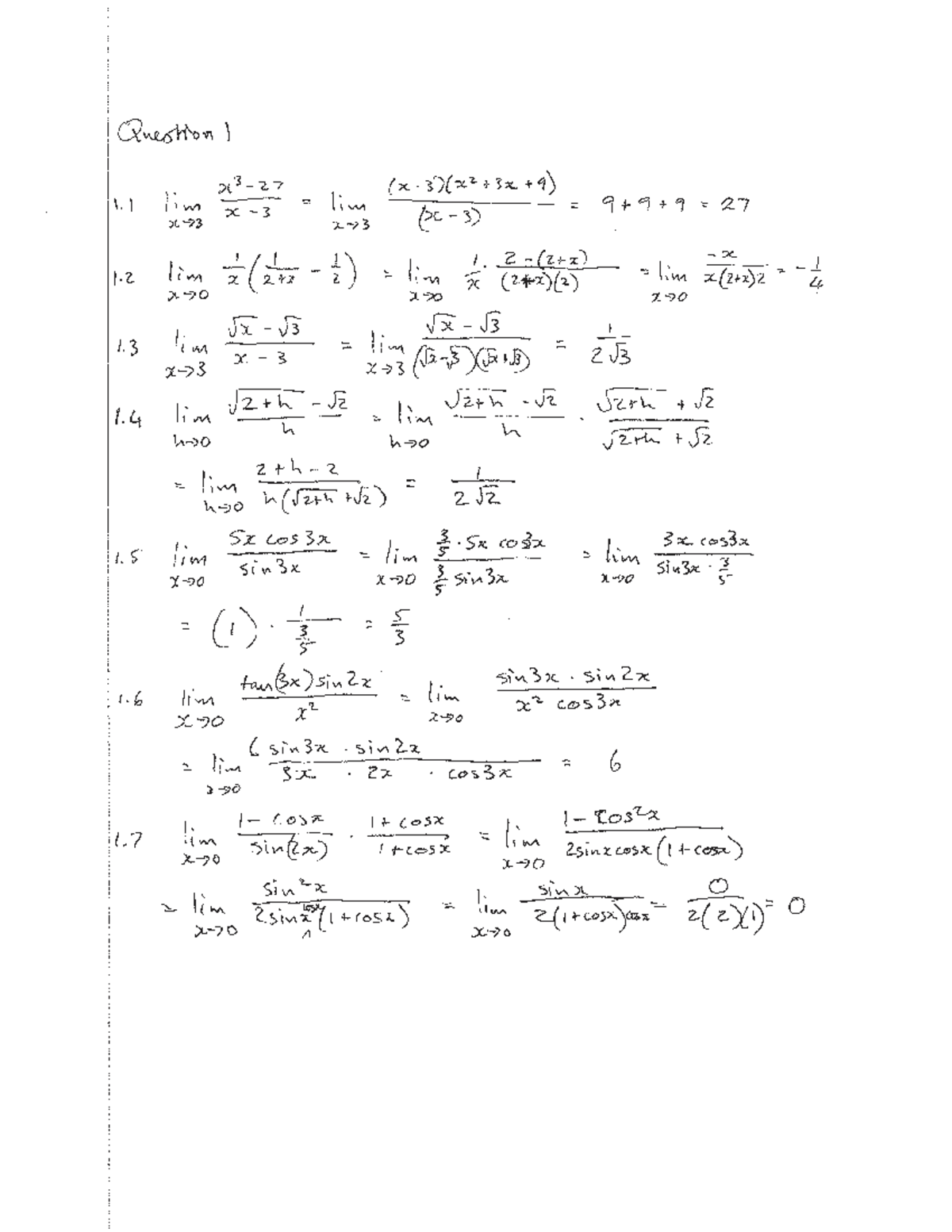 ADU calc2 derivatives 1st principles worked solutions - MATH1043 - Studocu