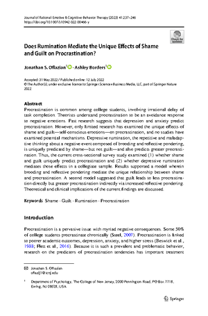 Gender differences in procrastination - The role of personality traits ...