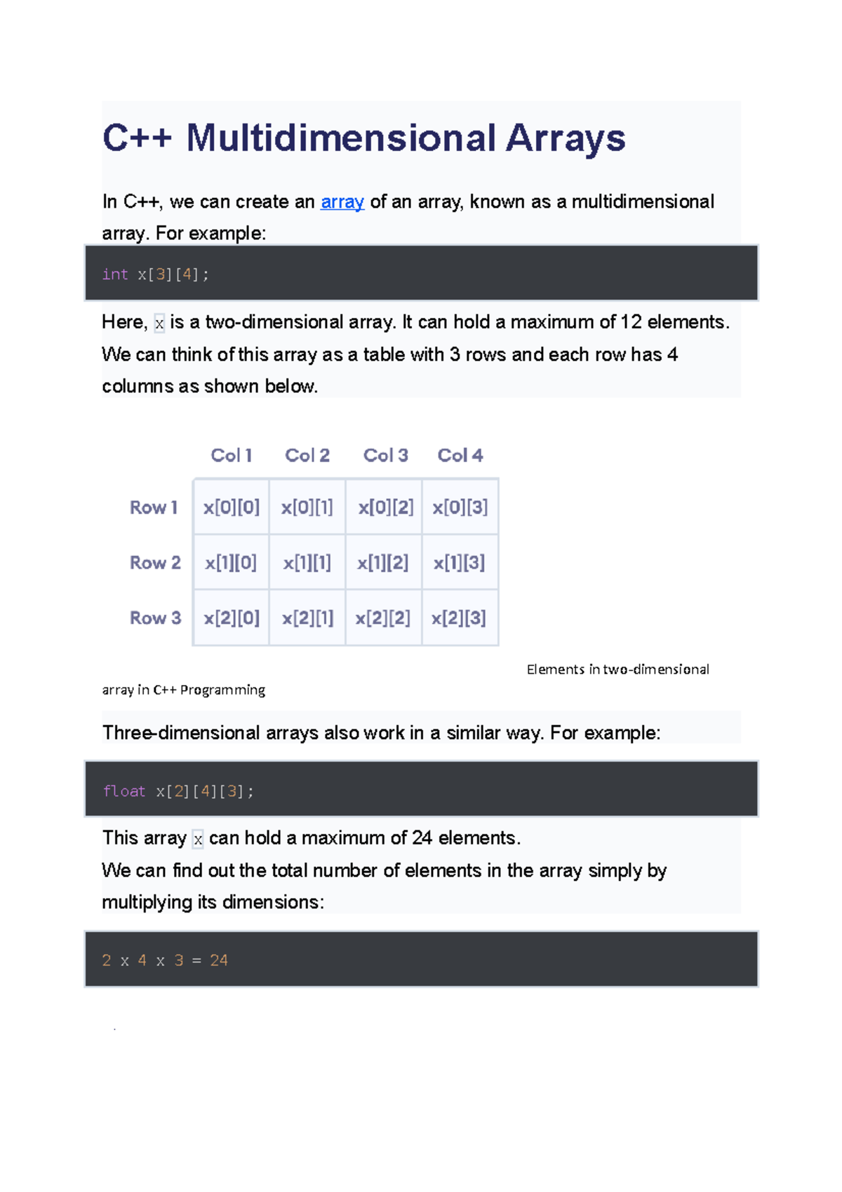 Multimensional array - ,MNNNN - C++ Multidimensional Arrays In C++, we ... image.